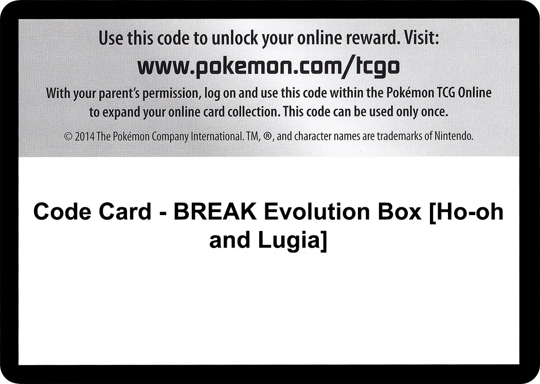 Code Card - BREAK Evolution Box [Ho-oh and Lugia]