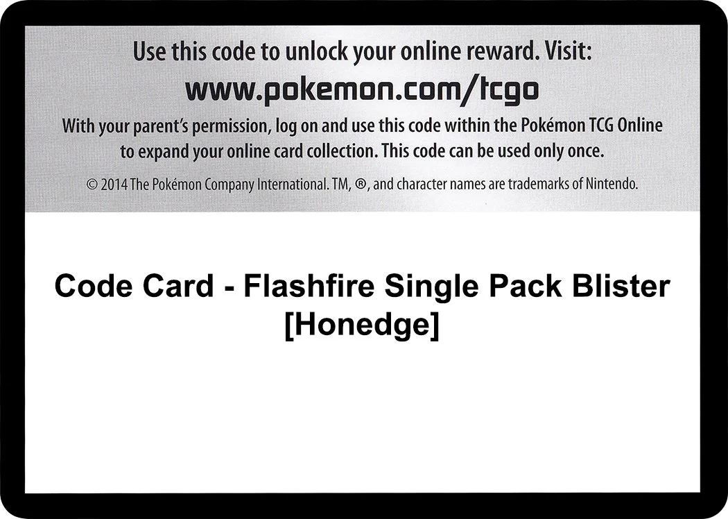 Code Card - Flashfire Single Pack Blister [Honedge]