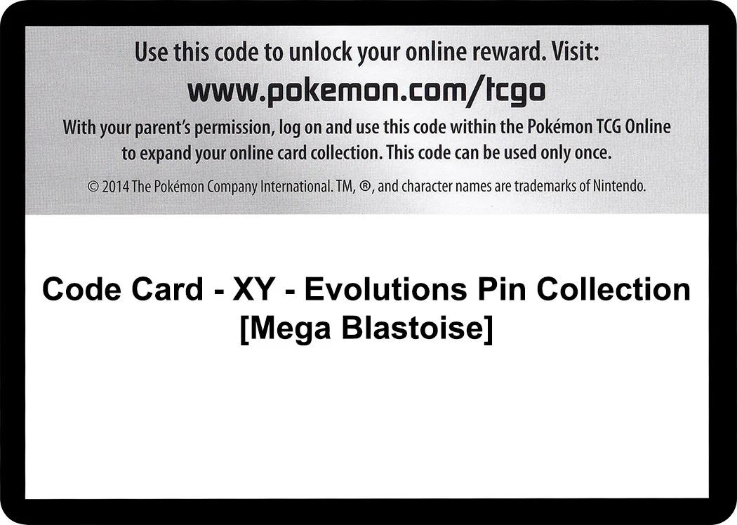 Code Card - XY - Evolutions Pin Collection [Mega Blastoise]